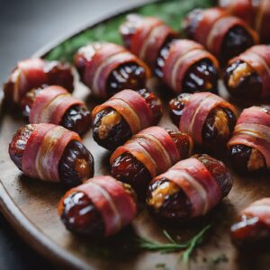 bacon wrapped stuffed dates recipe: amazing fusion!