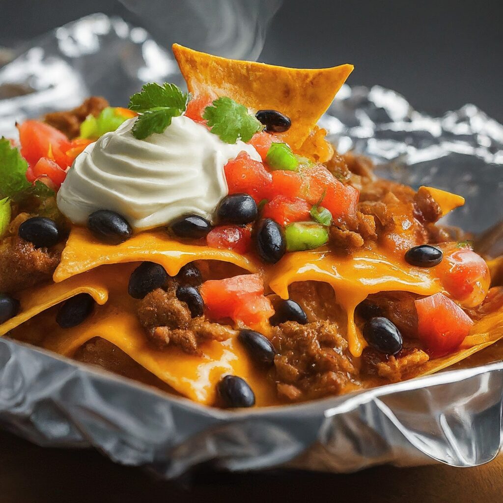 Foil pack baked nachos offer a convenient and mess-free way to enjoy this beloved snack. With layers of crunchy tortilla chips, melted cheese, and your favorite toppings all wrapped up in individual foil packets, these nachos are perfect for picnics, camping trips, or easy weeknight dinners. Simply assemble, seal, and bake for a delicious and customizable meal that everyone will love.