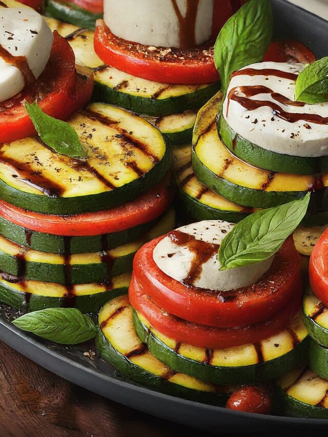 Grilled Zucchini Caprese Recipe - The Fresh Man cook