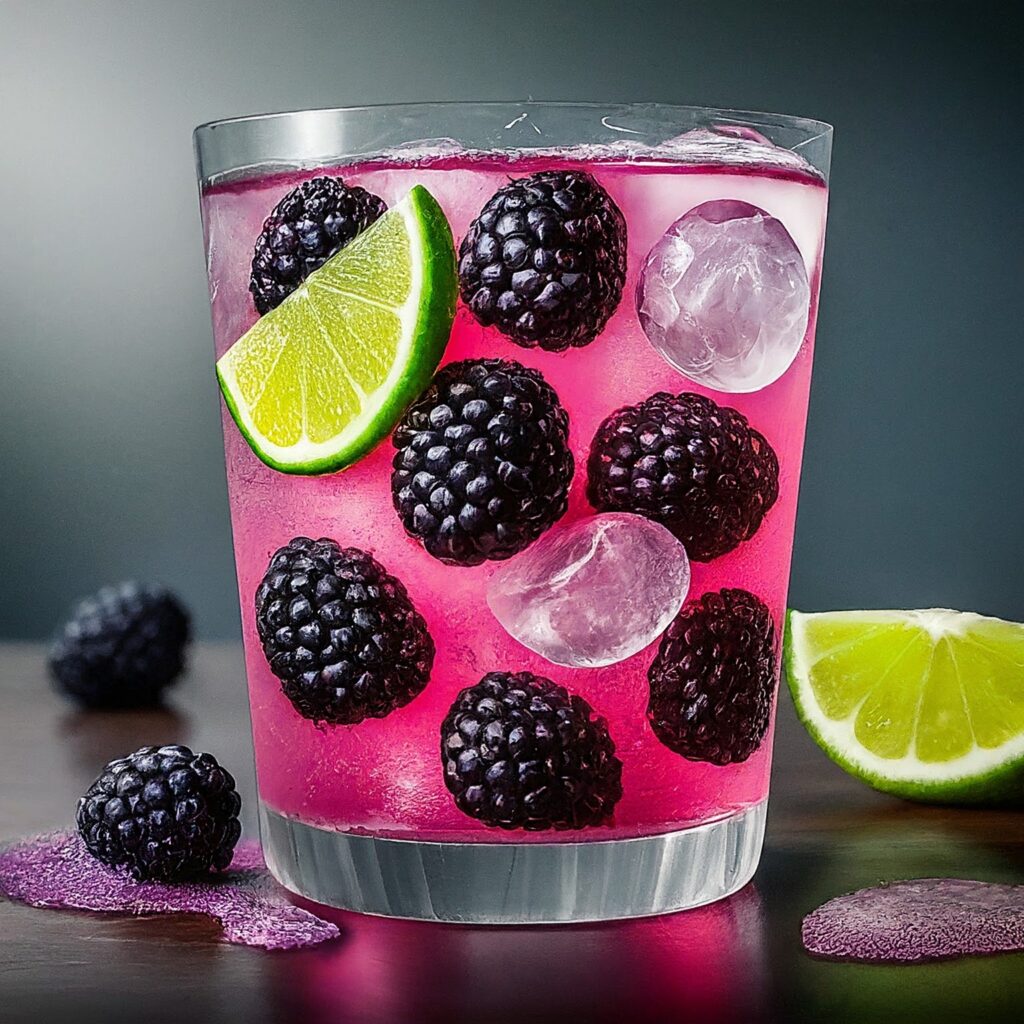 Blend fresh blackberries with tangy lime juice to create a vibrant blackberry puree, then sweeten with a touch of sugar and mix with cold water. Chill and serve over ice for a refreshing burst of flavor in every sip.