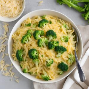 Broccoli Cheddar Orzo Recipe