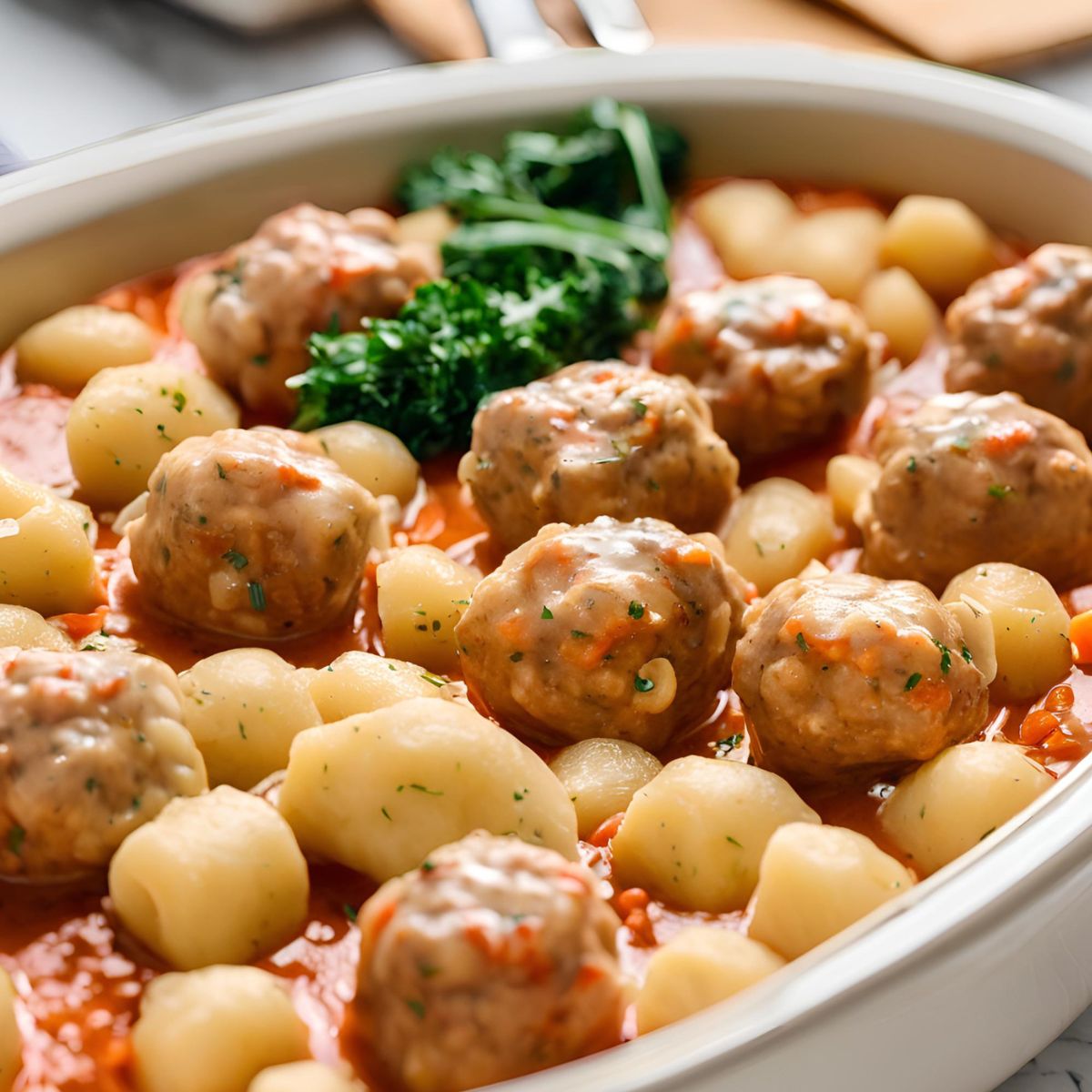 Slow Cooker Tuscan Chicken Meatballs With Gnocchi Recipe: Savory and Satisfying Family Meal!