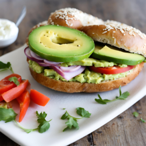 avocado bagel sandwich