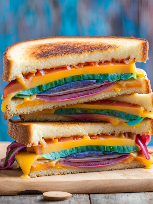 rainbow grilled cheese sandwich